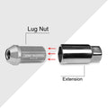 20Pc M12X1.5 Gunmetal JDM Closed End Aluminum Wheel Lug Nuts + Extension 25mmx50mm