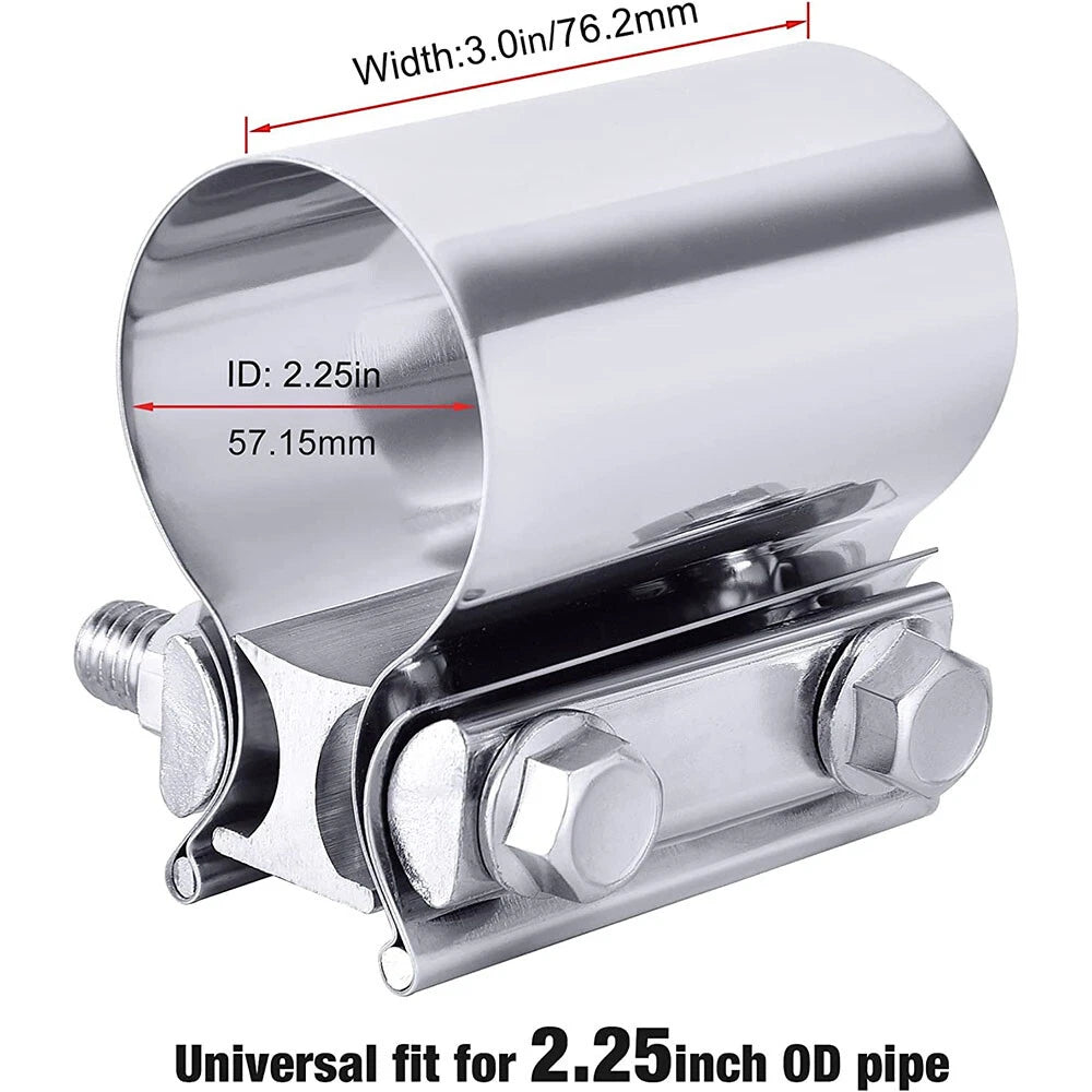 2.25" Butt Joint Exhaust Band Clamp for Universal Applications (T304)