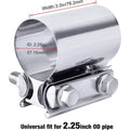 2.25" Butt Joint Exhaust Band Clamp for Universal Applications (T304)