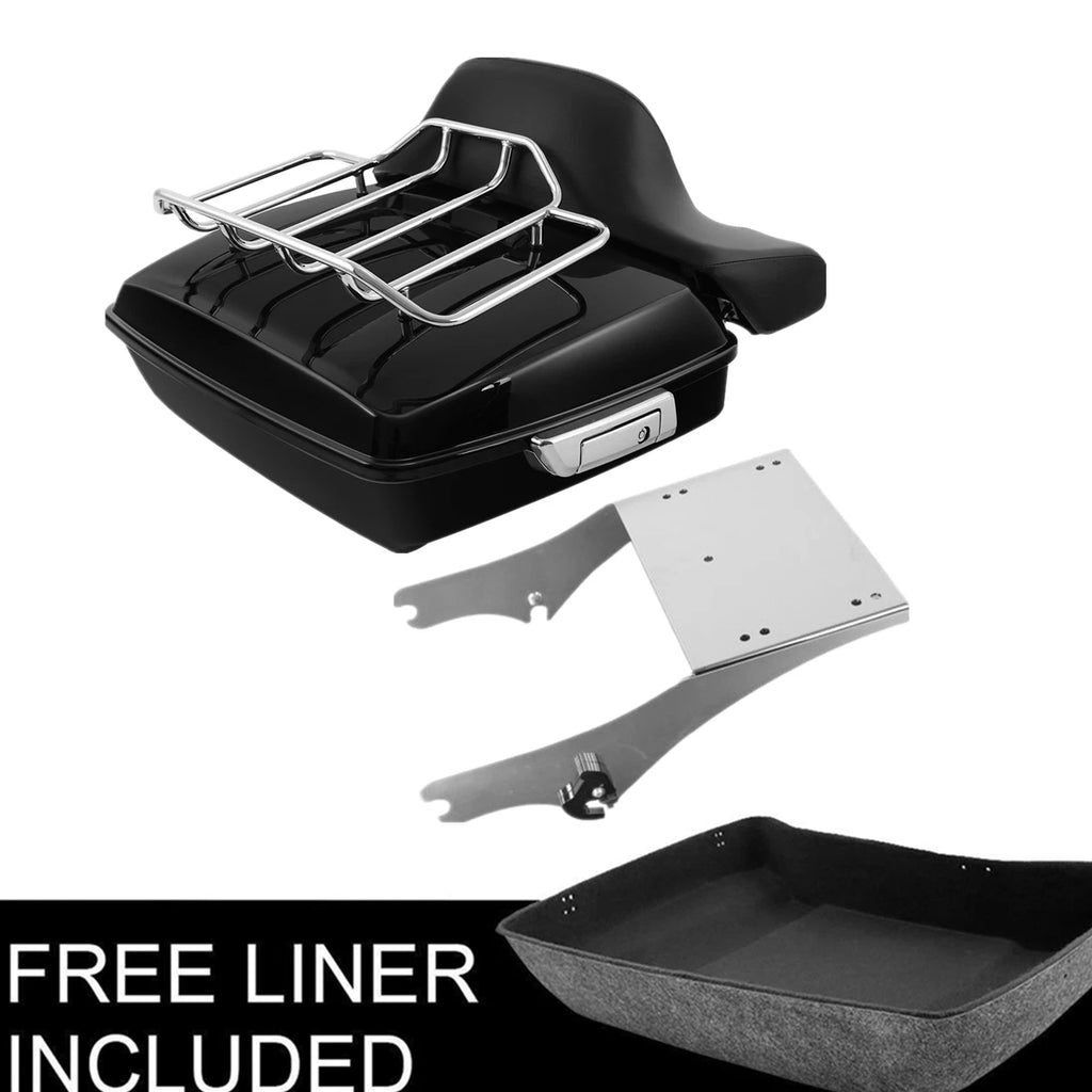 Chopped Trunk Pad Mount Rack for Harley Touring Street Road Glide (1997–2008)