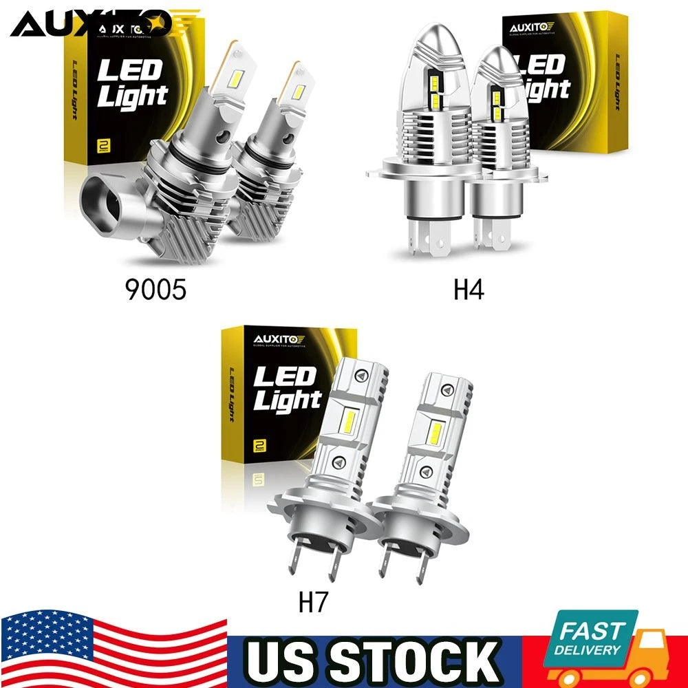Set of 4 H7 H4 9003 HB3 9005 LED Headlight Bulbs 6500K 40000LM