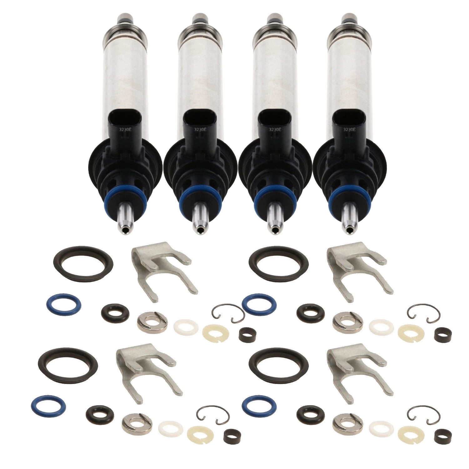 Set of 4 Fuel Injectors & O-Rings for Mercedes W117 CLA 250 GLA 250 (2014–2019)