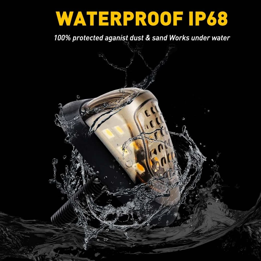 2X Smoke Flush Mount LED Turn Signals for Motorcycle (Universal Fit)
