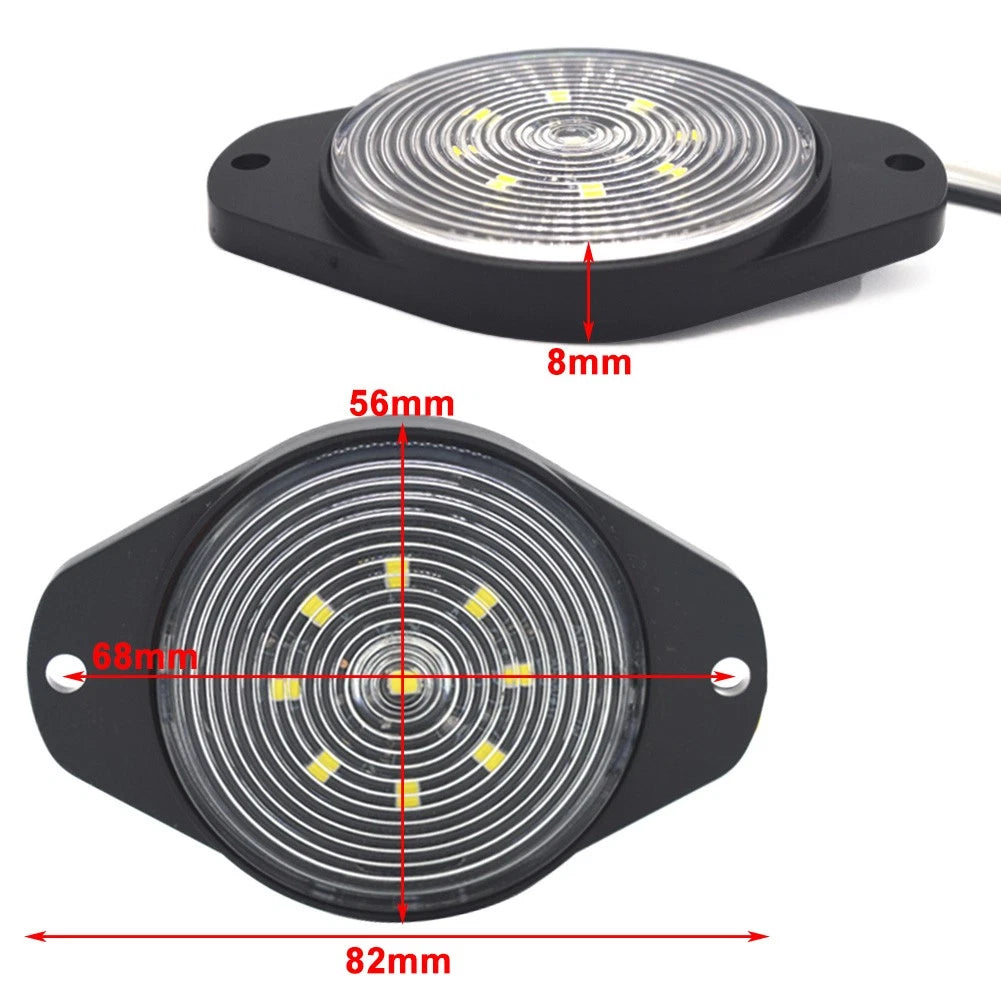 9 LED Side Marker Lamps for Truck Car Bus Tractor Boat Van RV