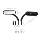 Black Mini Oval Rear View Mirrors for Harley Sportster Dyna (2004–2023)