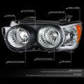 Driver Side Headlight Lamp Assembly for Chevy Sonic (2012–2016) OE Style Black Bezel