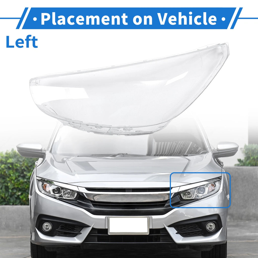 1 Pcs Headlight Lens Cover for Hyundai Accent (2012–2017) PC Clear