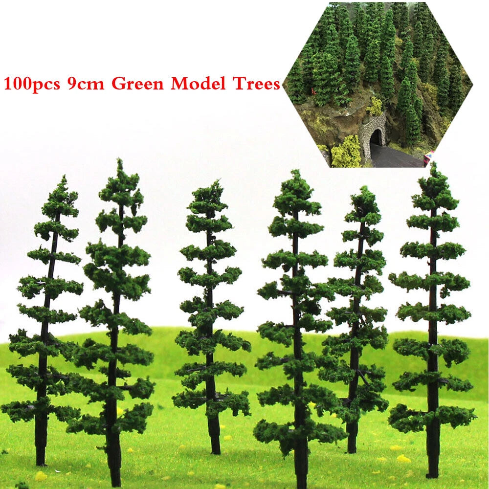 100pcs 3.54" Model Trees for Train Railroad Diorama Landscape