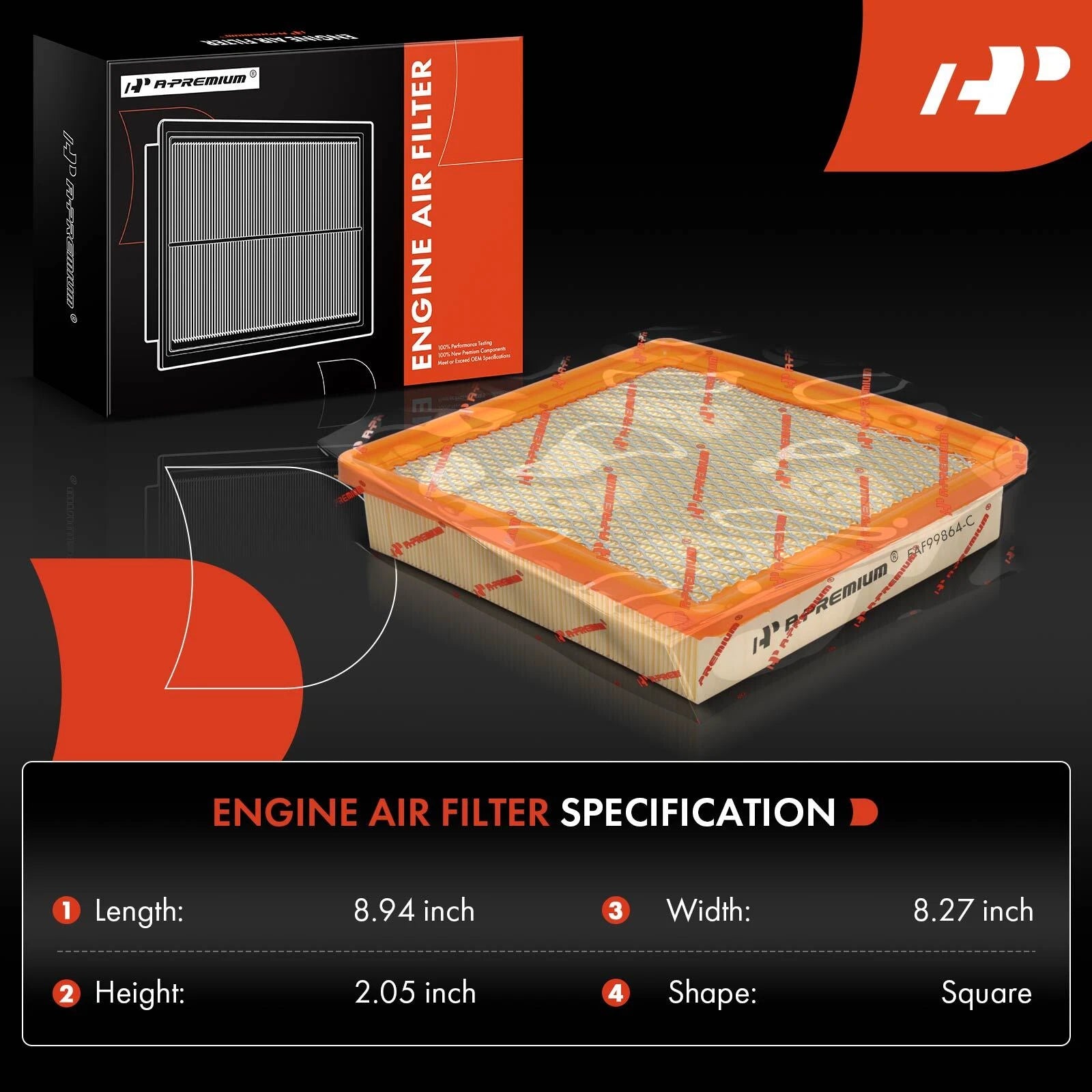 Engine Air Filter for Jeep Wrangler JL (2021–2024) V8 6.4L
