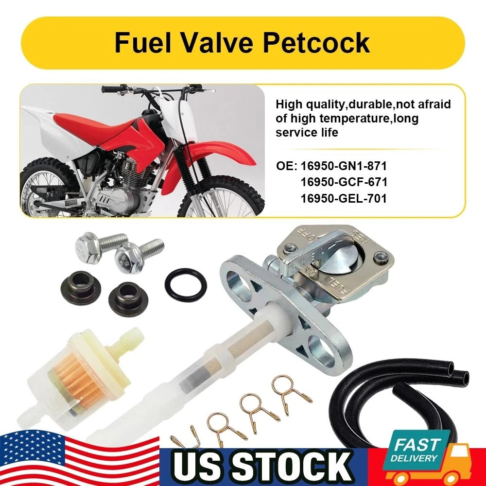Fuel Valve Petcock for Honda CRF50F CRF70F CRF80F CRF100F XR100R XR80R (2000–2023)