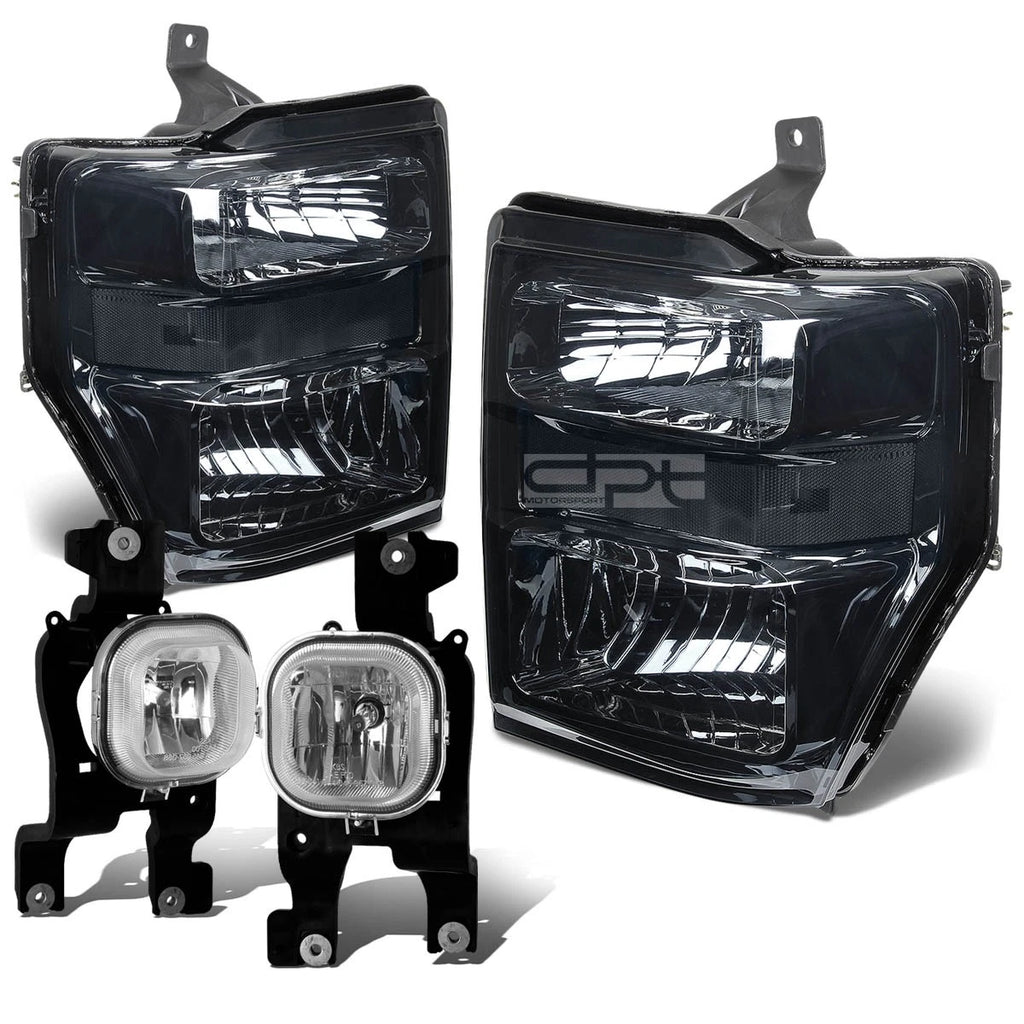 Smoked Clear Headlight + Turn Signal Lamp + Chrome Fog Light for SuperDuty (2008–2010)
