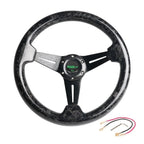 6 Bolt 14 Inch Universal Forged Carbon Fiber Racing Steering Wheel Deep Dish