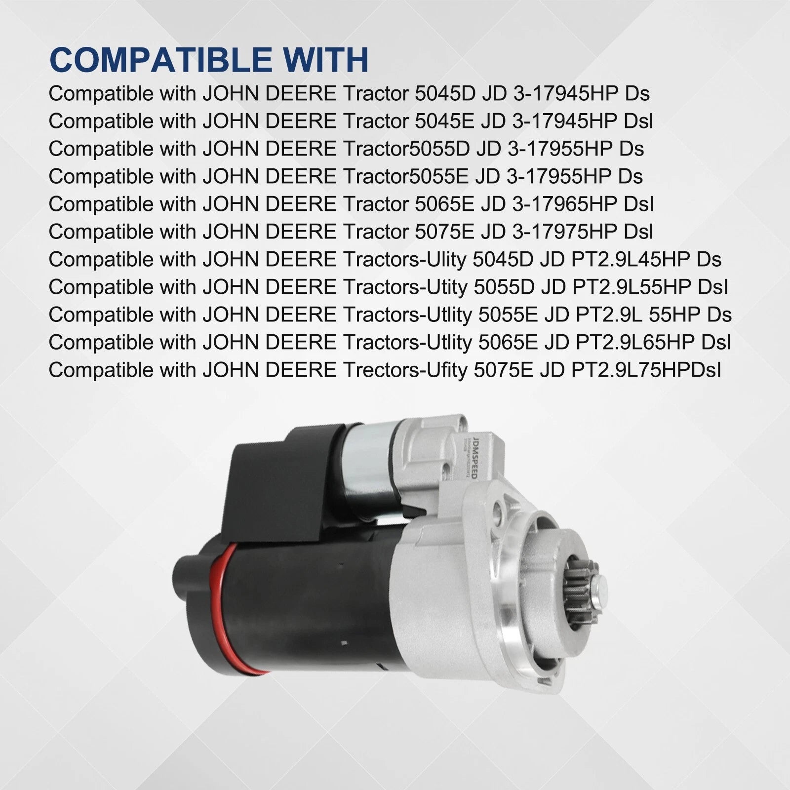 Starter for John Deere 5045E 5055E 5065E 5075E (2007-2018)