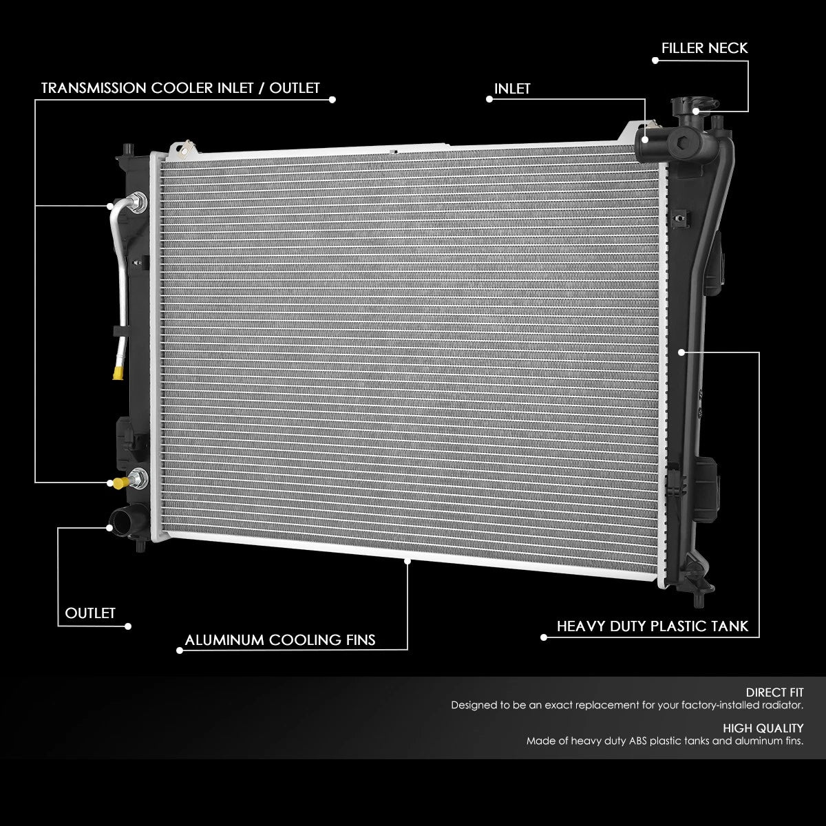 Aluminum Radiator for Sonata Optima 2.4/3.3/3.5 AT (2011–2015) 13191