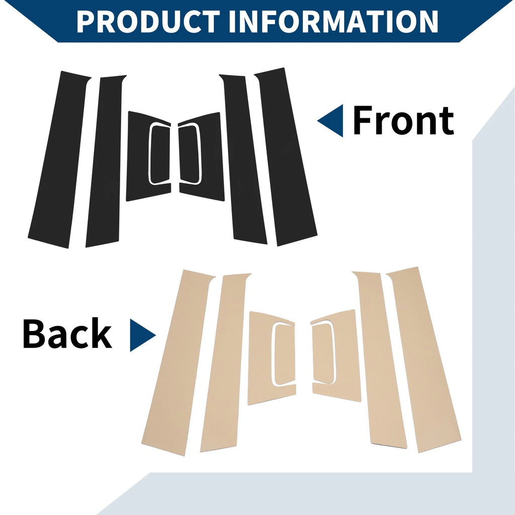 8 Pcs Door Pillar Window Trim for Honda HR-V (2016–2021) Black