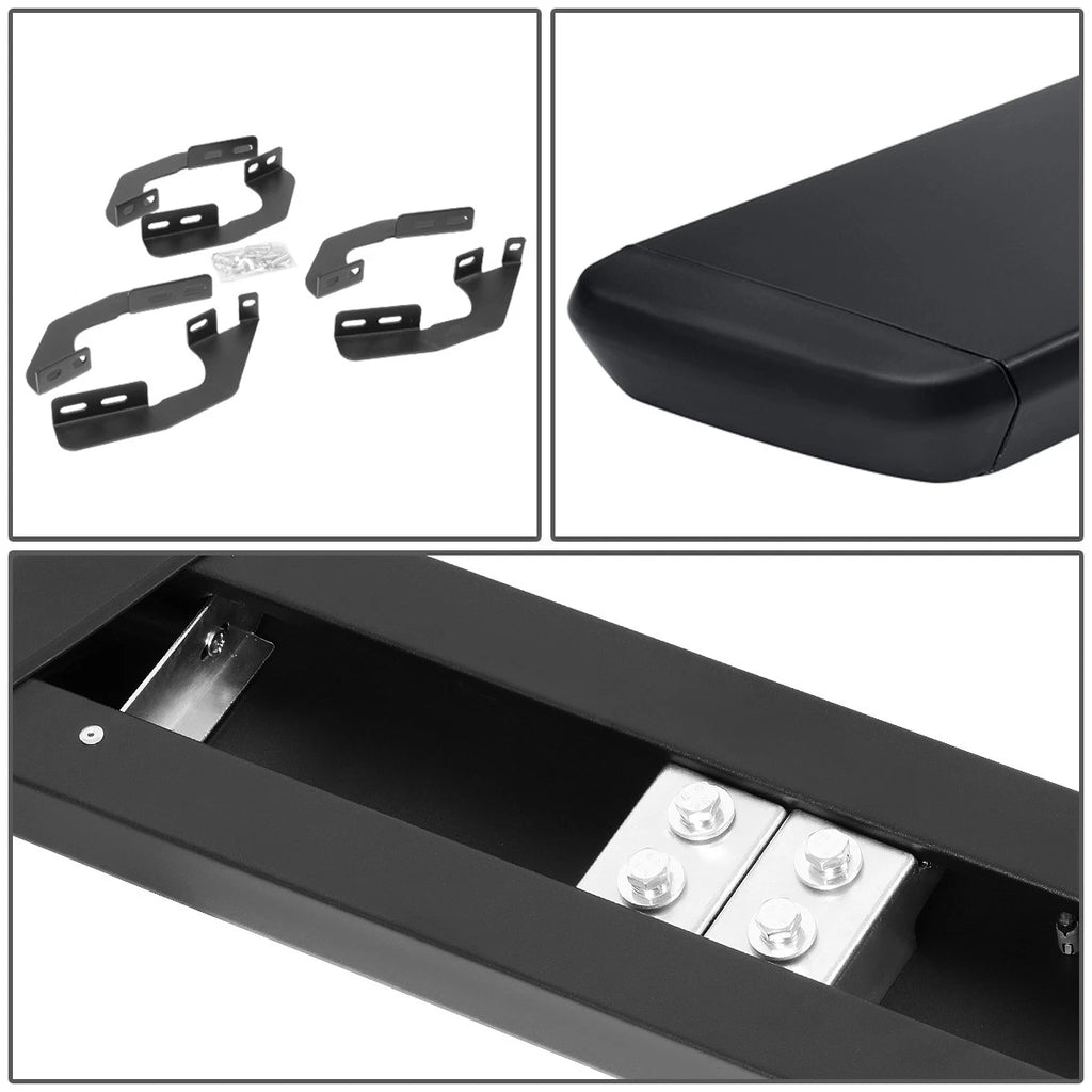 5"OD Black Coated Flat Running Boards for Toyota Tacoma (2005–2022)