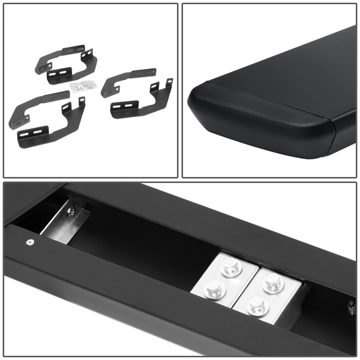 5"OD Black Coated Flat Running Boards for Toyota Tacoma (2005–2022)