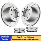 Front Drilled Rotors & Ceramic Brake Pads for Dodge RAM 1500 2500 3500 (2006–2008)