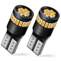 Set of 2 T10 LED Amber Wedge Light Bulbs for Automotive Use