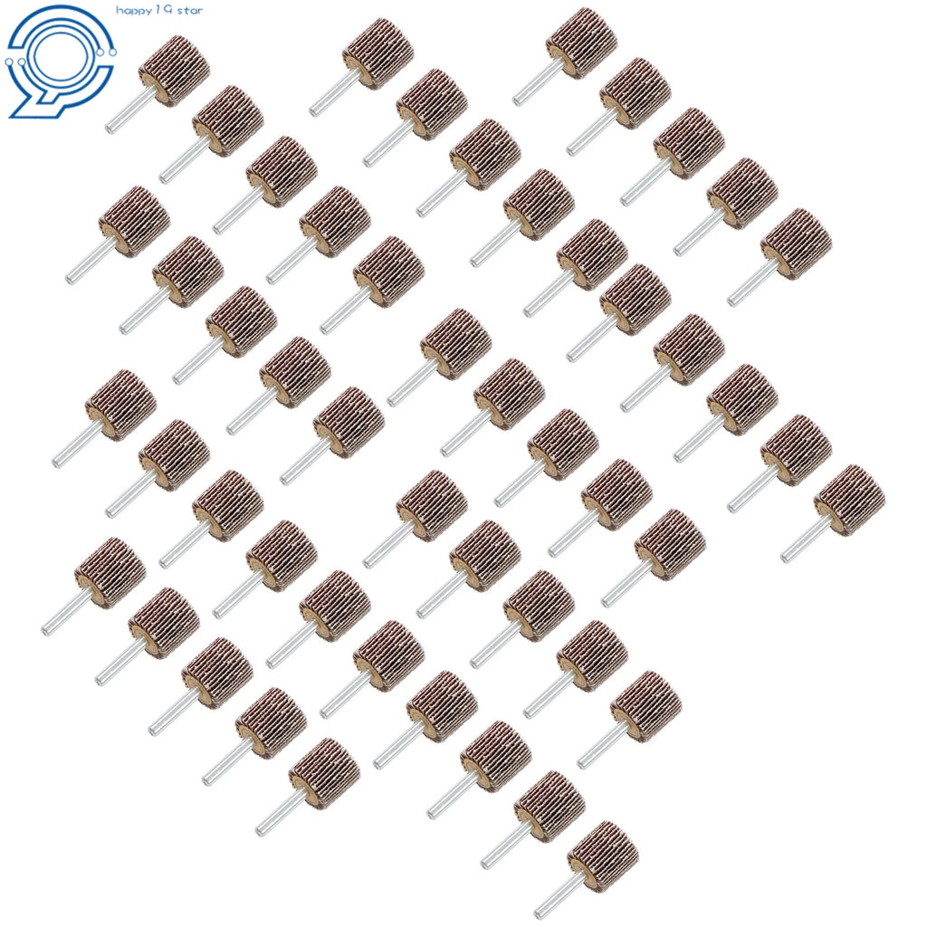 Set of 50 Flap Wheels 1" x 1" x 1/4" Shank 80 Grit Aluminum Oxide
