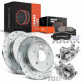 Set of 8 Rear Drilled Brake Rotors and Pads for Chevrolet Pontiac Olds