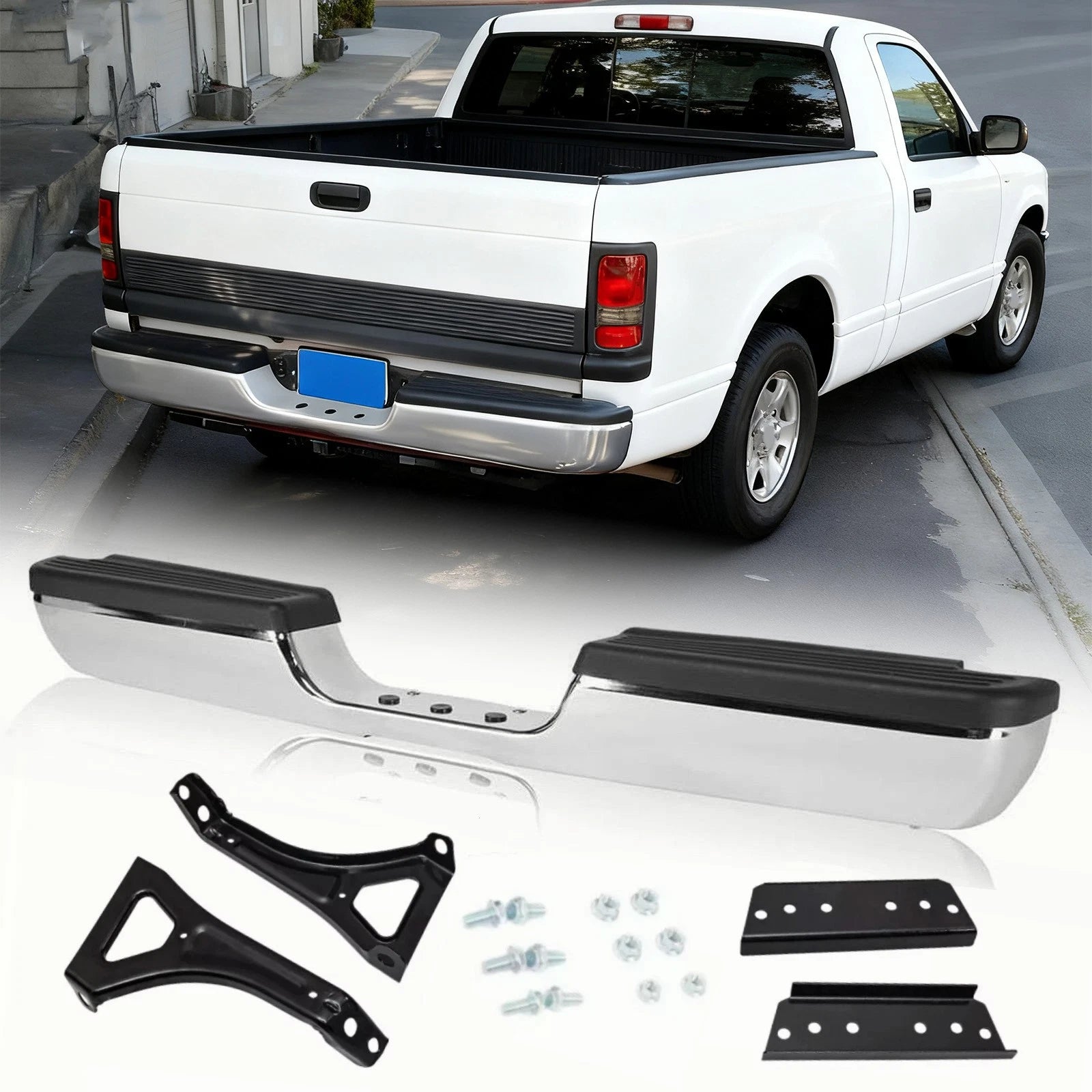 Chrome Steel Rear Bumper for Dodge Ram 1500 2500 3500 (1994–2002)