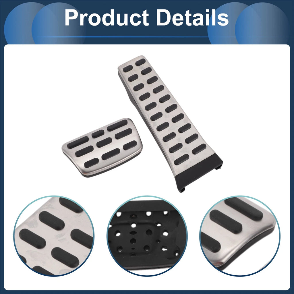 2X Automatic Foot Accelerator Pedal Covers for Kia K5 (2011–2015) Silver Tone