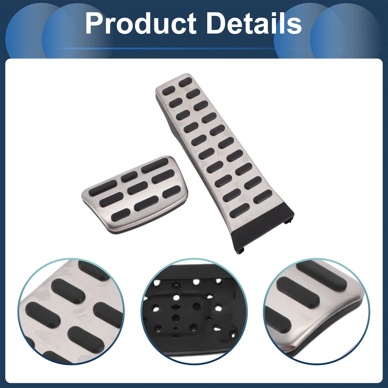 2X Automatic Foot Accelerator Pedal Covers for Kia K5 (2011–2015) Silver Tone