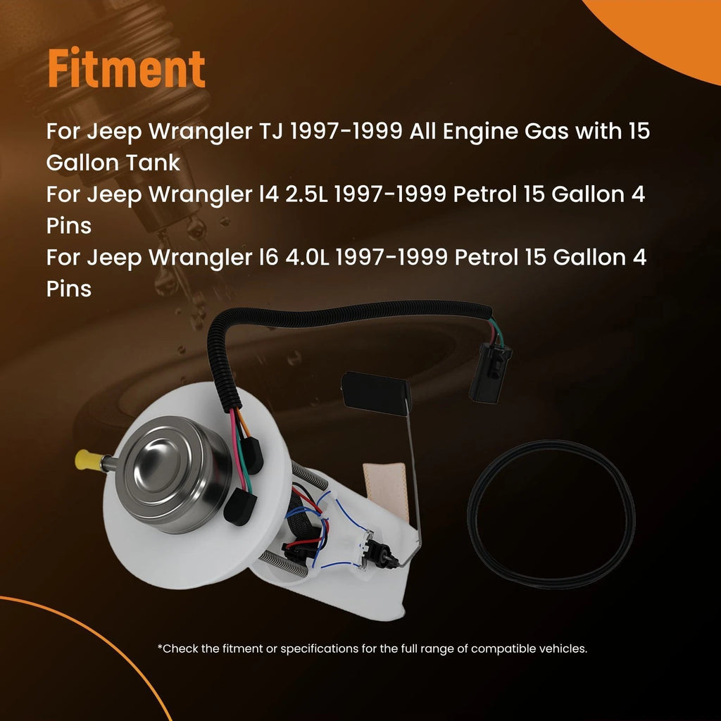 Fuel Pump Assembly E7122MN for Jeep Wrangler (1997–1999) 2.5L 4.0L 15 Gallon