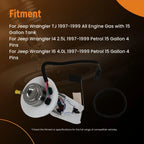 Fuel Pump Assembly E7122MN for Jeep Wrangler (1997–1999) 2.5L 4.0L 15 Gallon