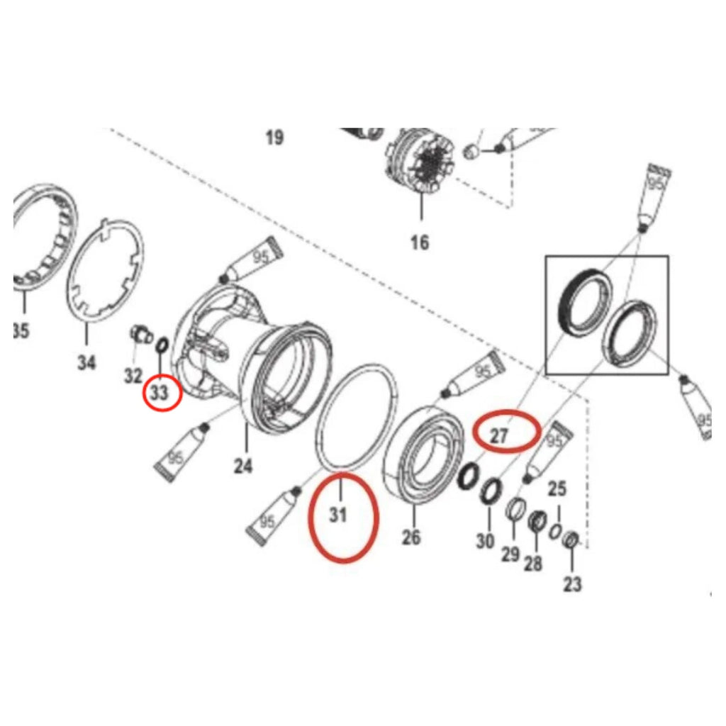 Lower Unit Seal Kit for Mercury 4-Stroke 135HP 175HP (896600, 8M0142840, 26-8M0058390)