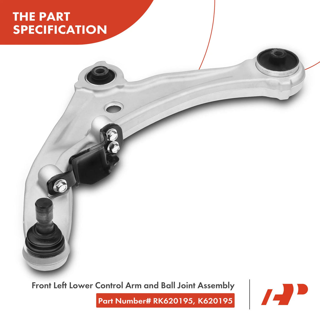 Set of 4 Front Lower Control Arm Assembly & Tie Rod for Nissan Altima (2007–2013)