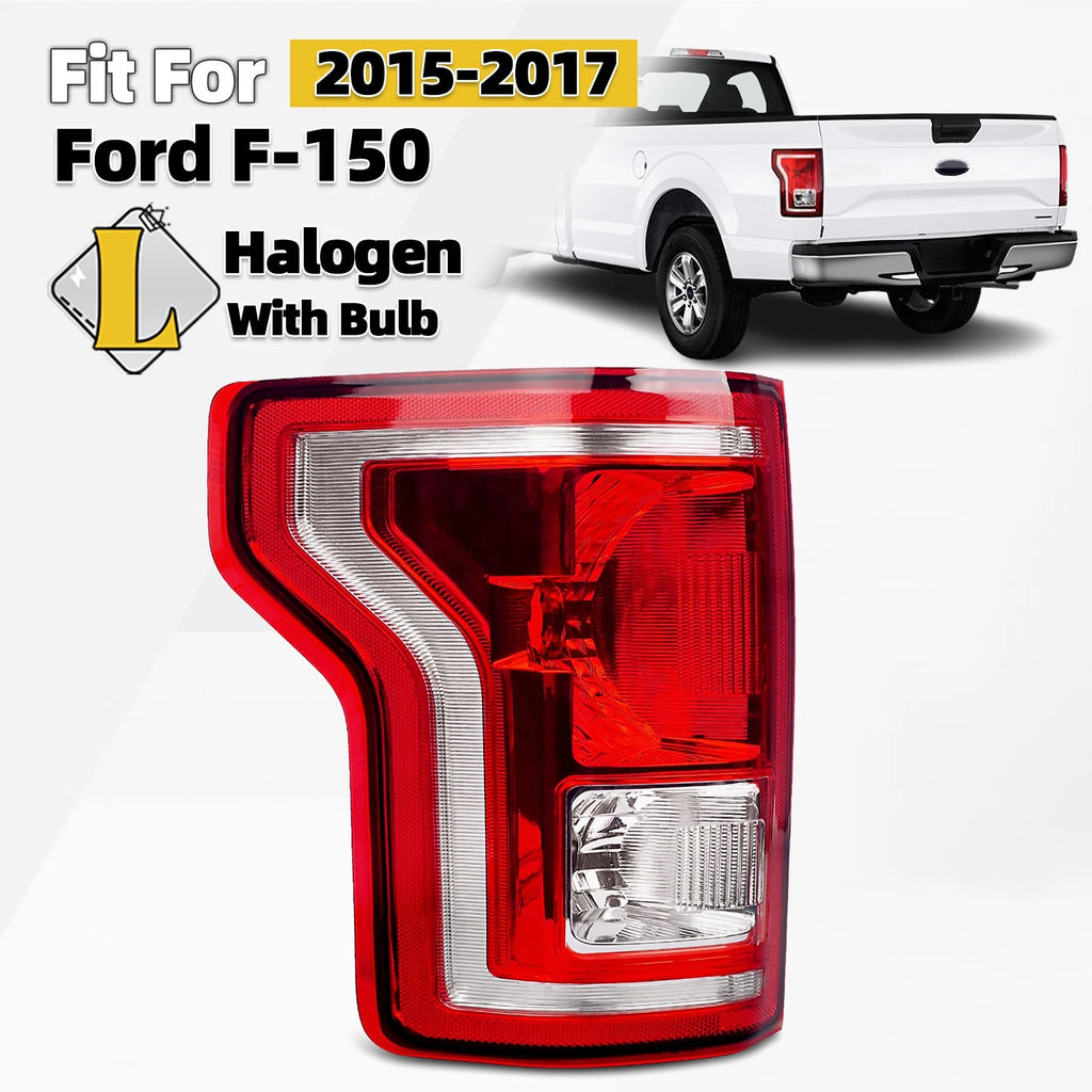 Halogen Tail Light Assembly for Ford F-150 (2015–2017) Left Side W/ Bulb