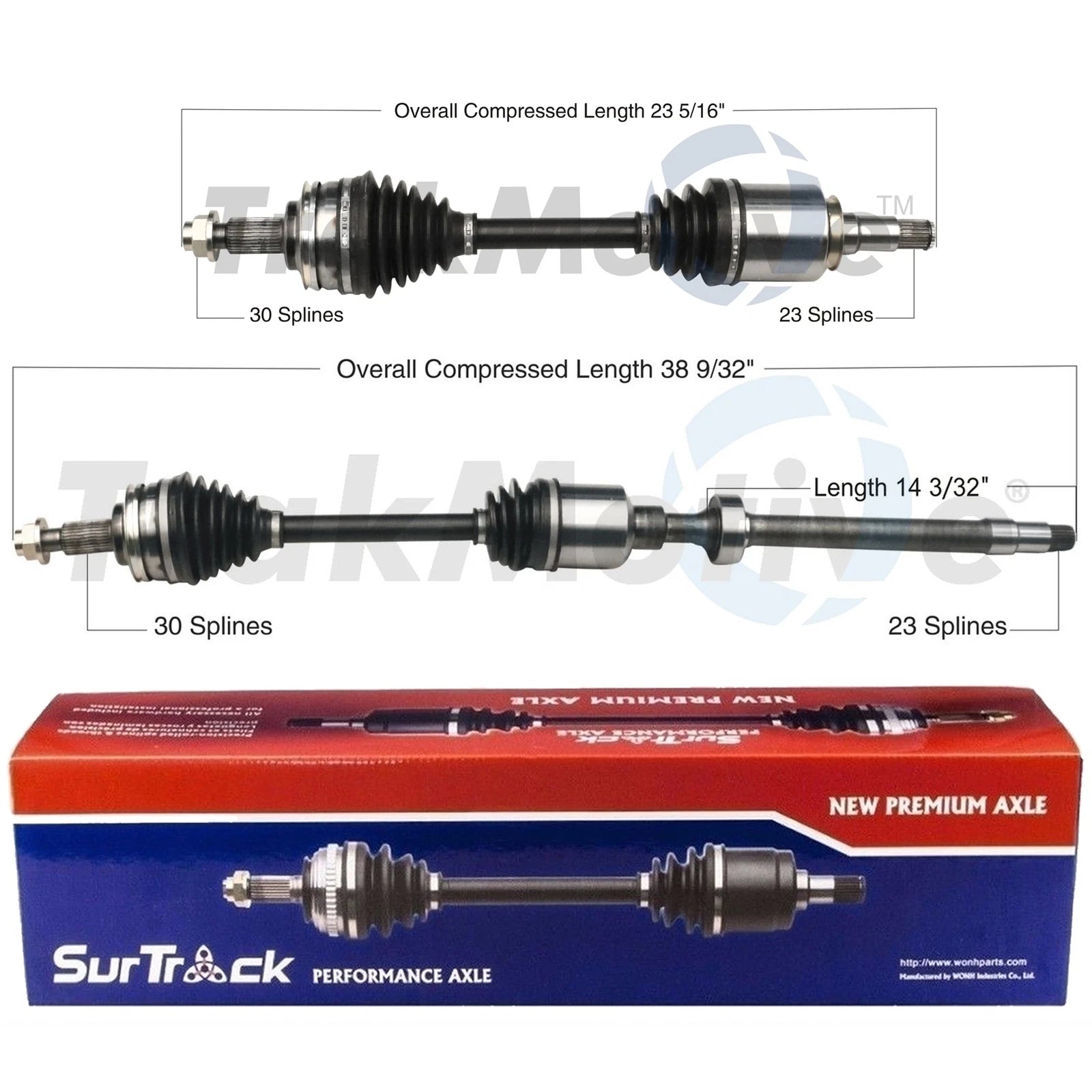 2X Front CV Axle Shafts for Lexus GS300 GS350 IS250 IS350 AWD (2006–2011)