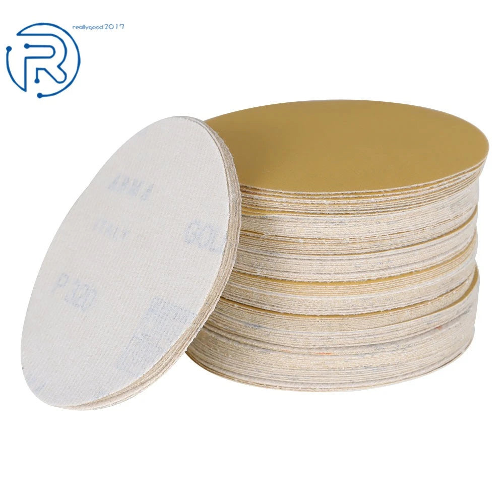 100Pcs 5" Hook Loop Sanding Discs Grit 60-320 for Automotive Use