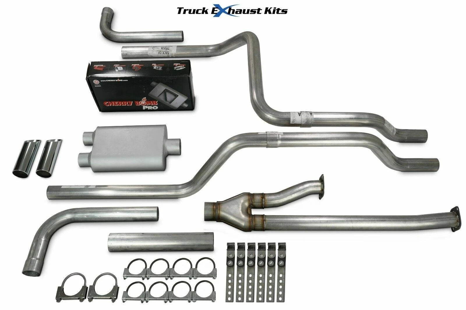2.5" Dual Exhaust Kit for Toyota Tundra (2014–2021) Pro Side Chrome Tip