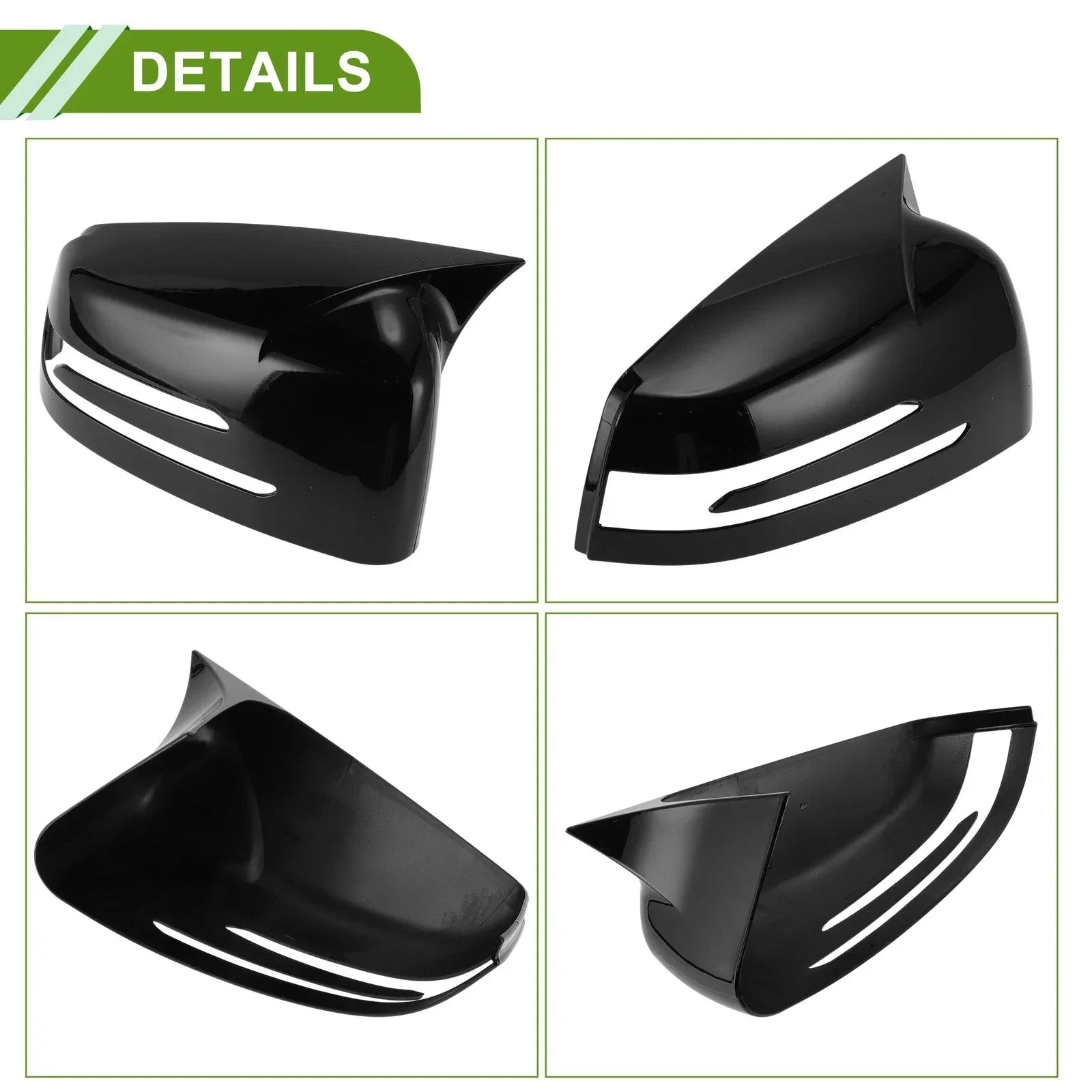 Gloss Black Mirror Cover Caps for Mercedes-Benz A-Class W176 (2012-2018)