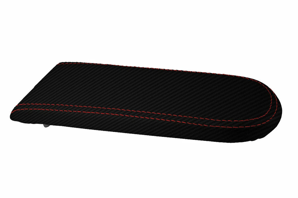 Carbon Fiber Console Lid Cover for VW Jetta Vento (1999–2004) Red Stitch