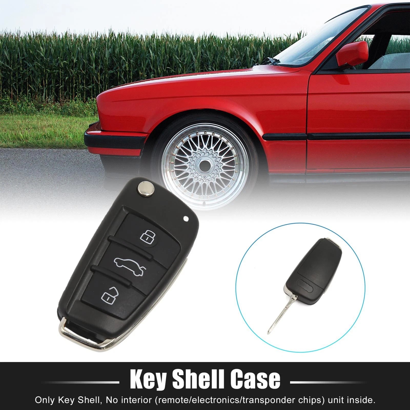 Key Fob Shell Case for Audi A3 A4 A6 Q7 TT (3 Button)