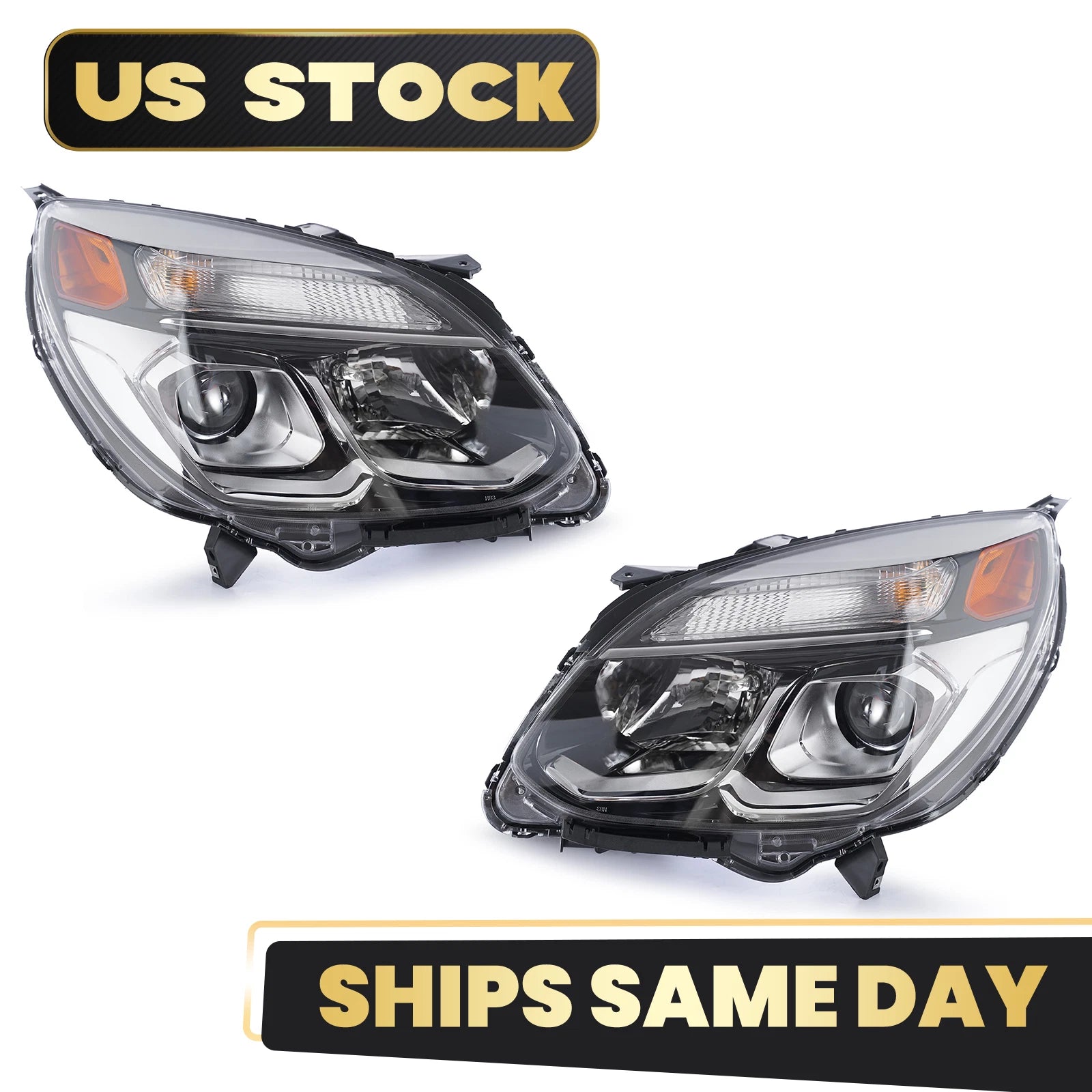 Halogen Headlight Set for Chevrolet Equinox (2016–2017) w/Bulb Left+Right