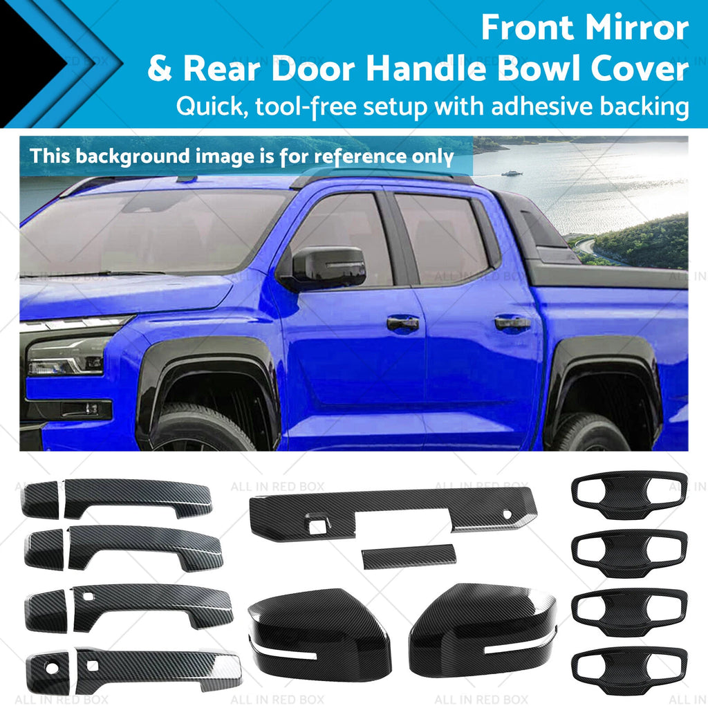 Front Mirror & Rear Door Handle Bowl Cover for Mitsubishi Triton (2023–2025)