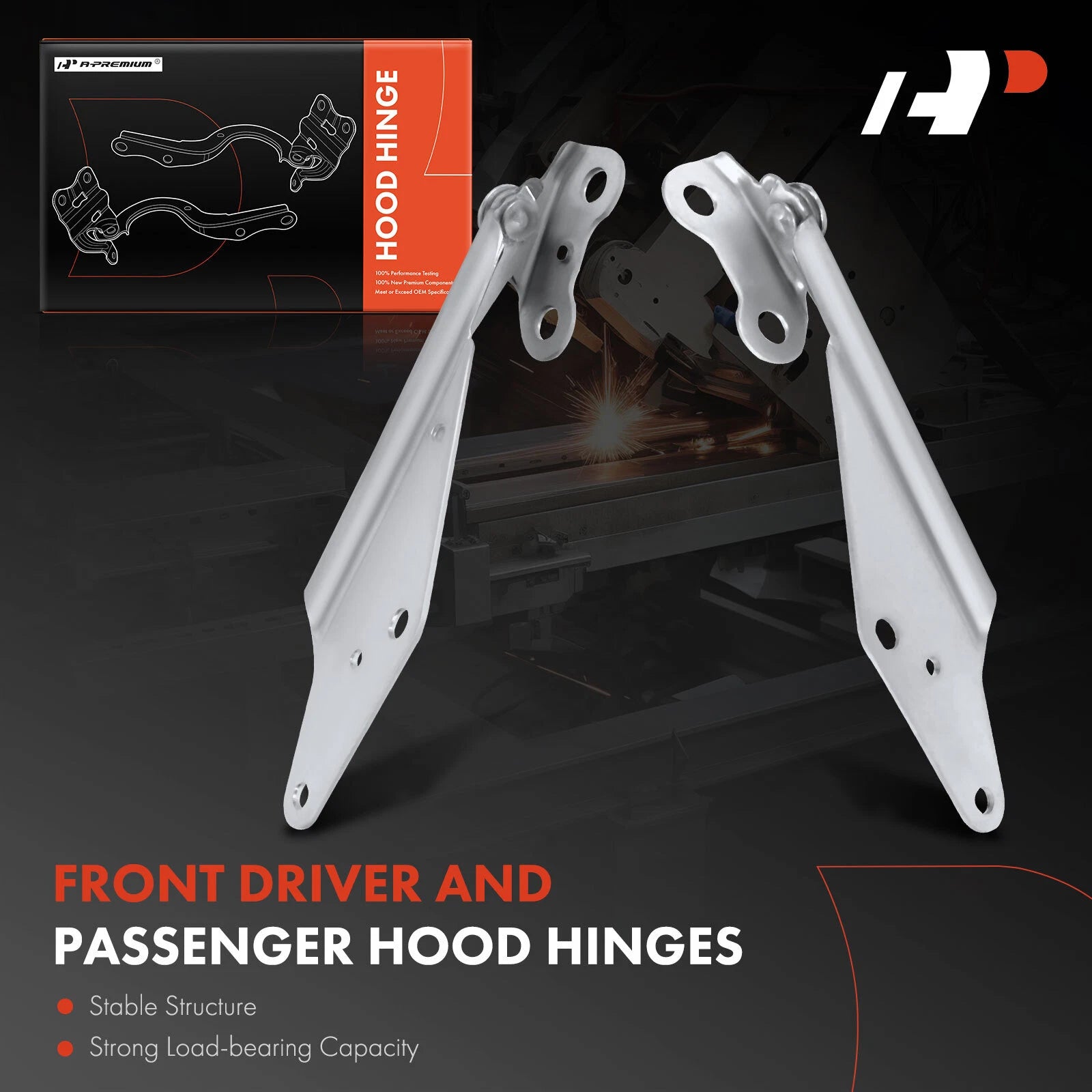 2Pcs Front Hood Hinge for Ford Edge (2007-2014), Flex (2009-2019)