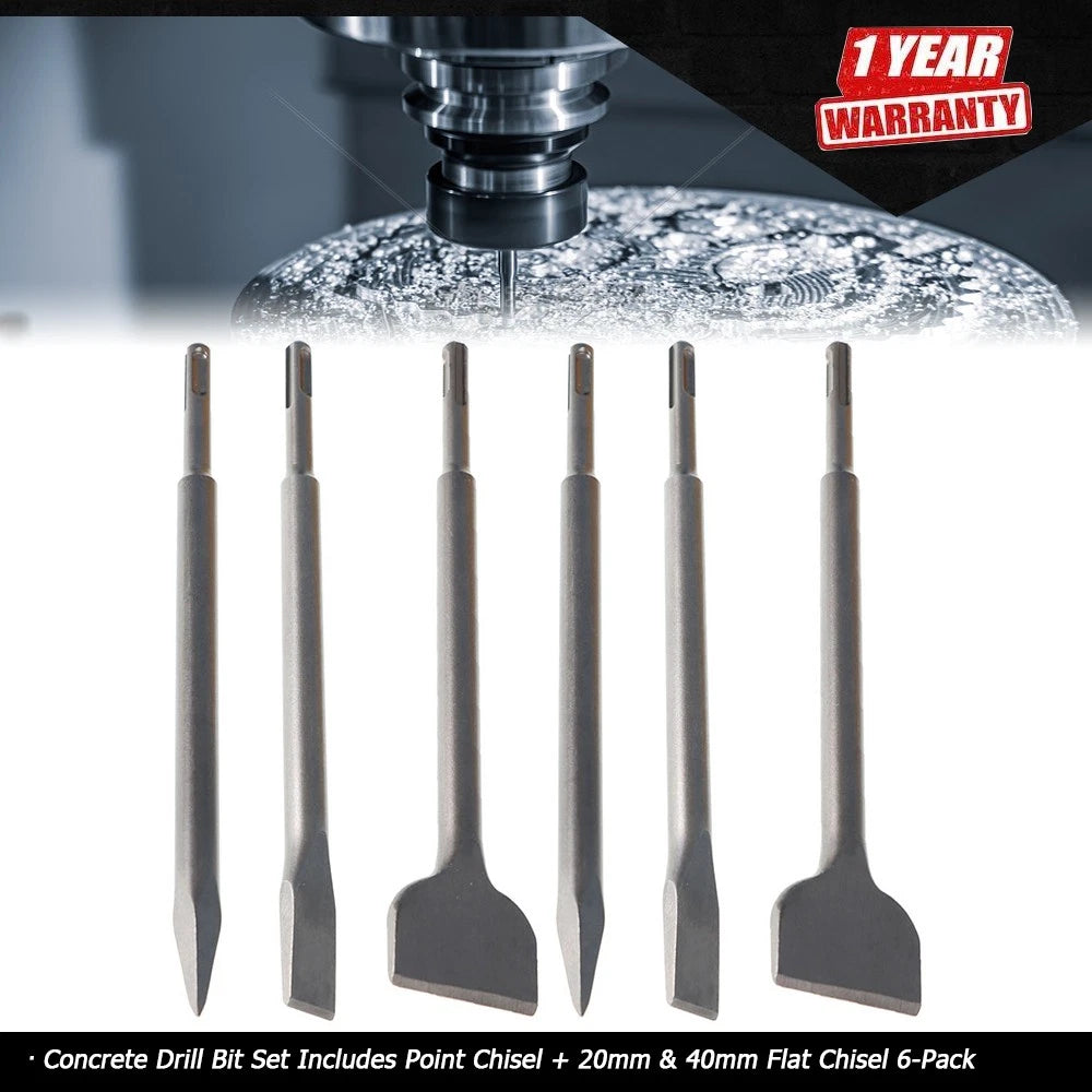 Set of 6 Concrete Drill Bits for Various Applications