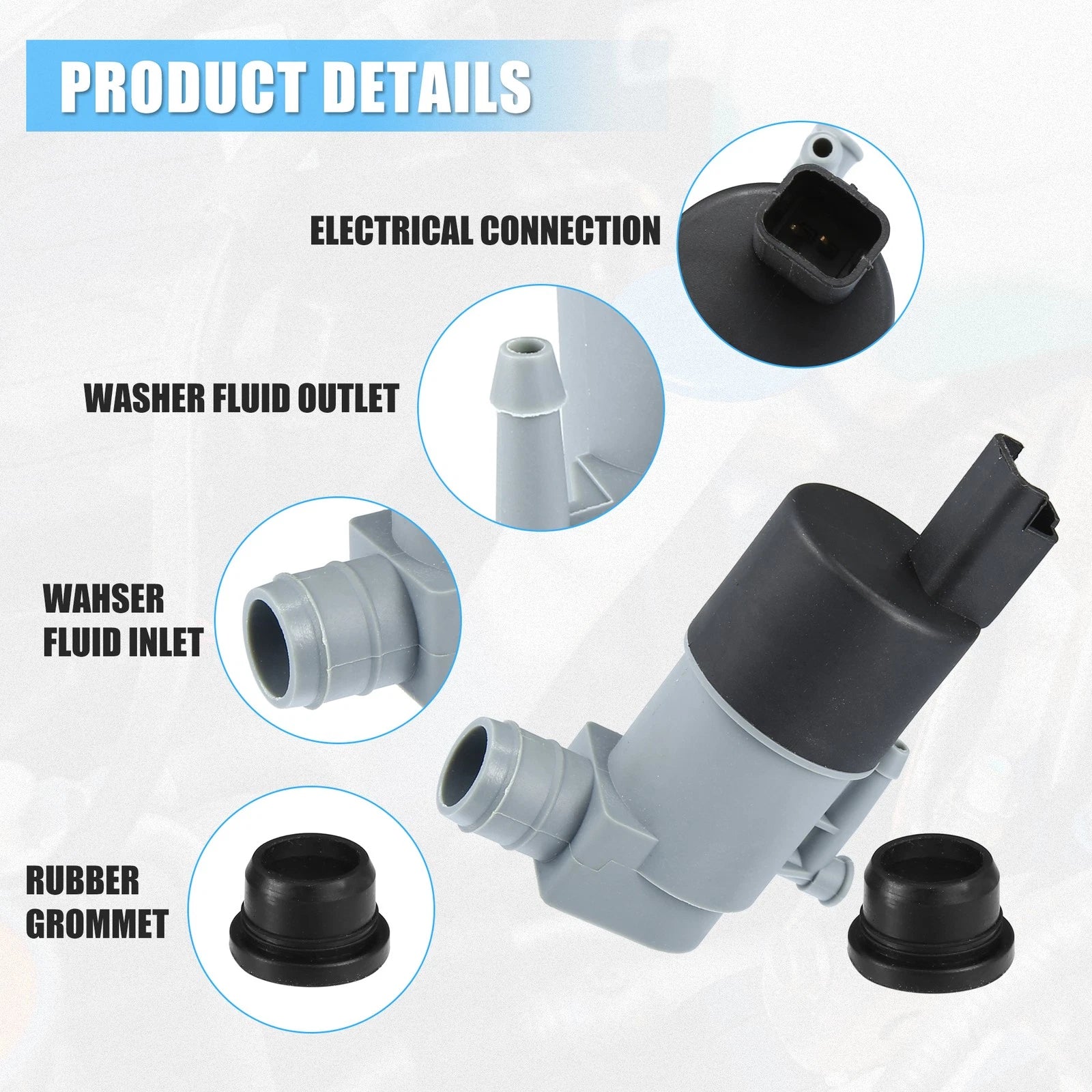 Windshield Washer Motor Pump for Nissan Navara Pickup D22 (2001–2015)