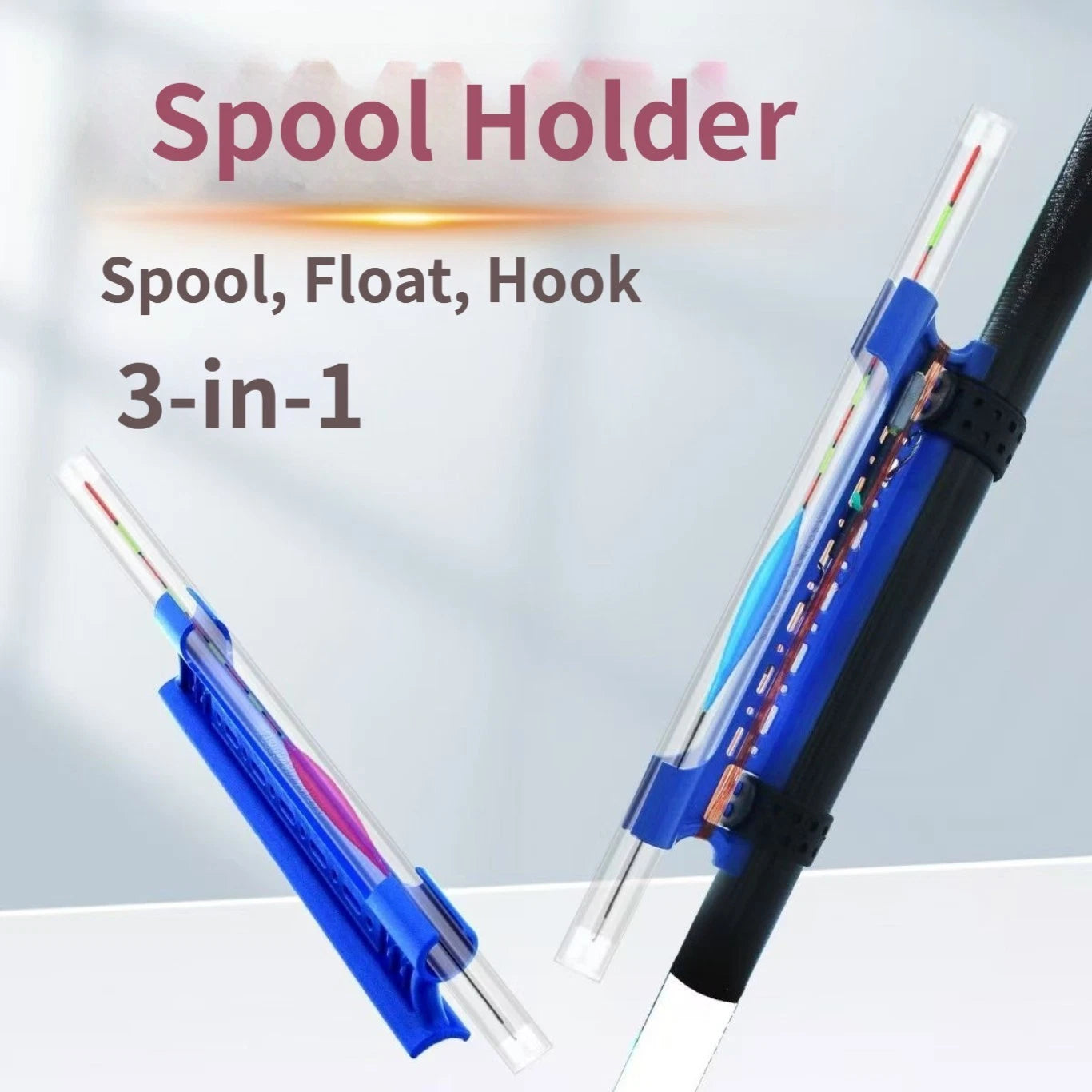 Adjustable Rod Clip with Line Winder for Fishing (15cm x 3cm x 1.4cm)
