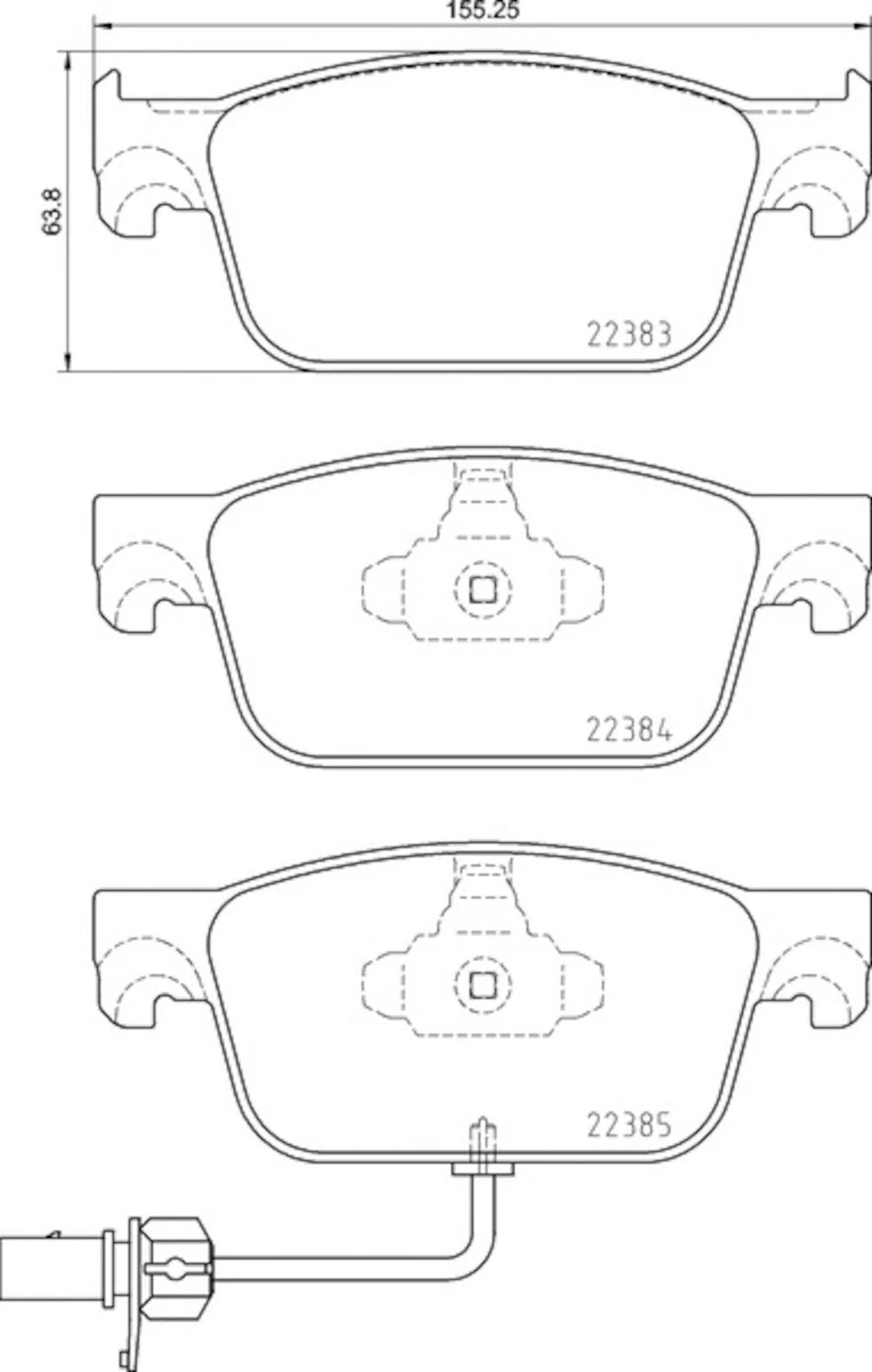 Set of 4 Front Disc Brake Pads for Audi A4, A4 Quattro (2000–2008) 355024951