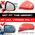Real Carbon Fiber Side Mirror Cover Cap for Ford Mustang (2015–2022) with LED Signal