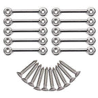 10 Pcs Stainless Steel Bimini Top Strap Pad Eye Footman's Loop Tie Downs