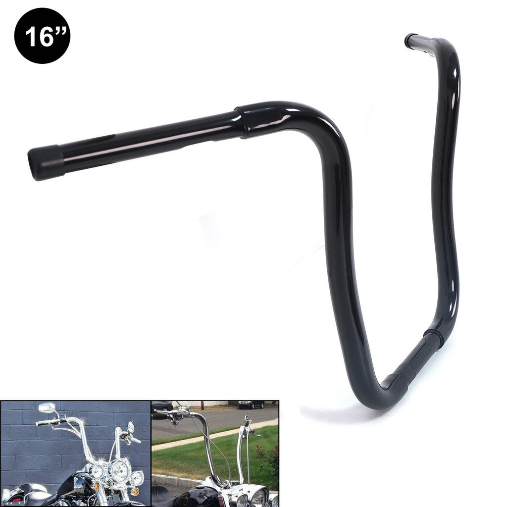 1" Clamp 16" Rise Black Handlebar for Harley FLHR (1994–2020) FLS (2000–2020)