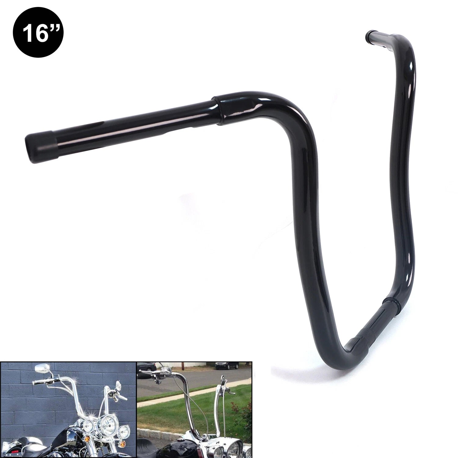 1" Clamp 16" Rise Black Handlebar for Harley FLHR (1994–2020) FLS (2000–2020)